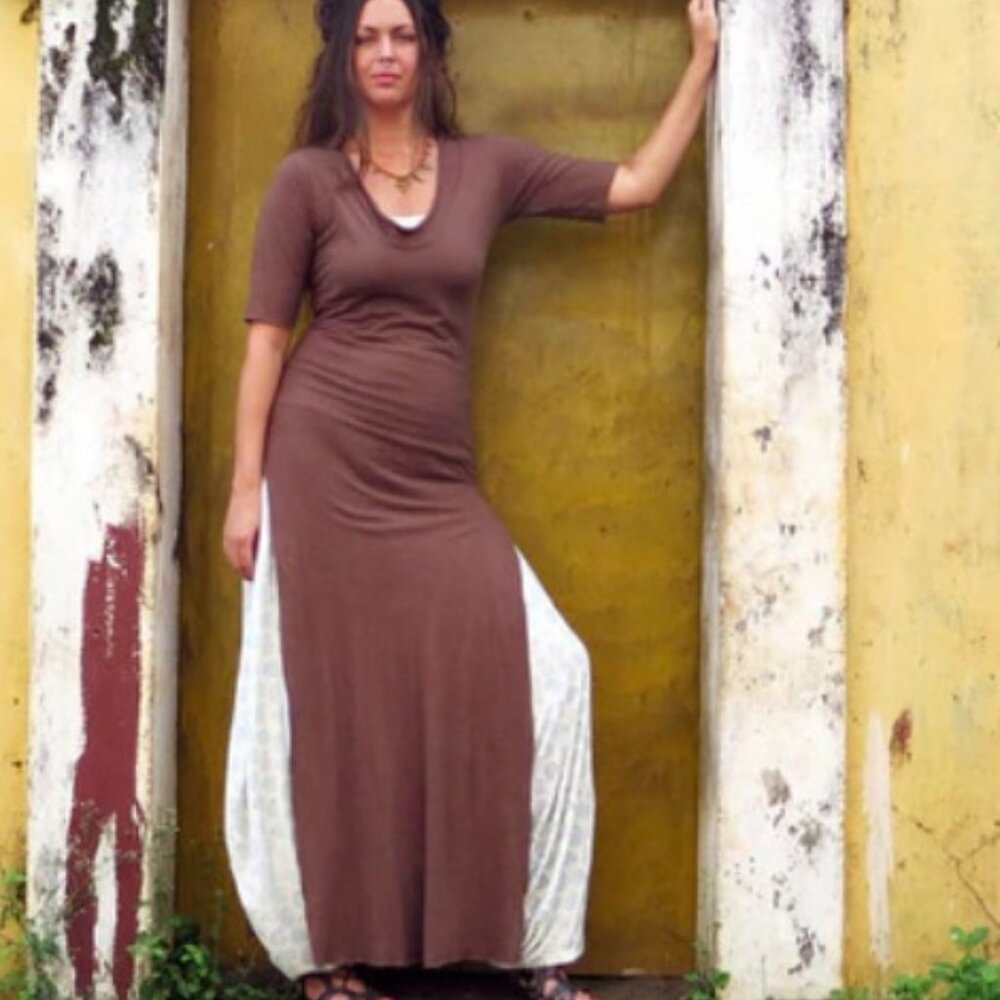 Gaia Conceptions Hampi Salwar Long Pencil Dress (SQUASH)